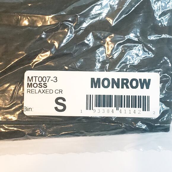 Monrow Relaxed Crew T Shirt in Moss Men's Small - Picture 4 of 6